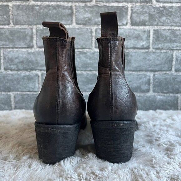 AllSaints Bonny Valley Ankle Boots Brown Leather Size EU 41 US 11 - Picture 3 of 11